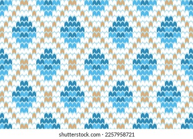 seamless geometric pattern traditional Design for background, carpet, wallpaper, clothing, wrapping, Batik, fabric, Embroidery style Vector illustration. classic blue colors.  Vector illustration.