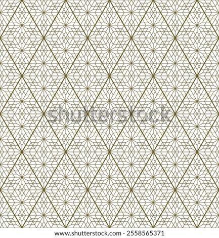 Seamless geometric pattern in traditional Japanese craft style Kumiko Zaiku