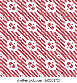 Seamless geometric pattern. Traditional style woolen jacquard ornamental texture.