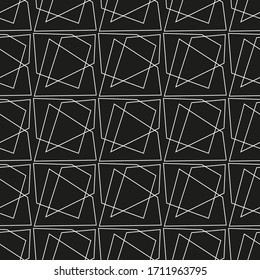 Seamless geometric pattern. Triangle on black background 