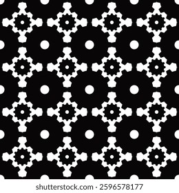 seamless geometric pattern Triangle, square, flower, geometric, circle, shape, fabric pattern, wallpaper, fabric, pattern, black and white