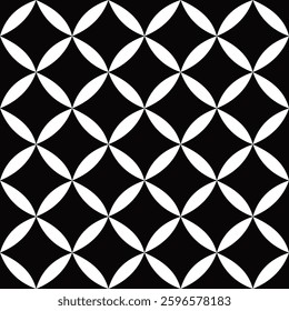 seamless geometric pattern Triangle, square, flower, geometric, circle, shape, fabric pattern, wallpaper, fabric, pattern, black and white