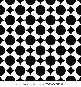 seamless geometric pattern Triangle, square, flower, geometric, circle, shape, fabric pattern, wallpaper, fabric, pattern, black and white