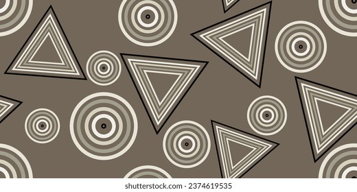 Seamless geometric pattern with triangles and circles. Modern and stylish pattern for a variety of designs, including backgrounds, textiles, and stationery. Vector illustration