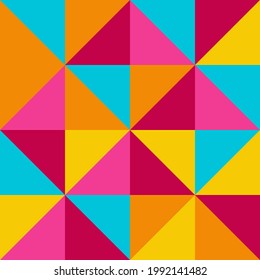 Nahtlose geometrische Muster mit Dreiecken. Farbiger Vektorhintergrund