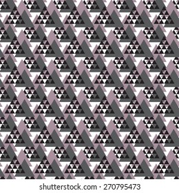 Seamless geometric pattern of triangles in different colors.