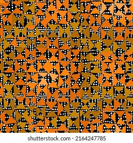 Seamless geometric pattern with triangles. Dotted grid texture. Optic psychedelic repeat abstract swatch. Multicolor triangles with intricate texture overlay. Mosaic print. Low poly design.