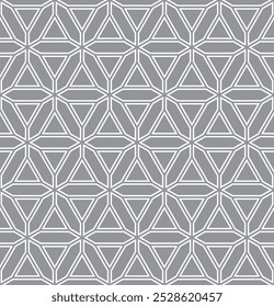 Seamless geometric pattern of triangles and octagons. Background vector illustration.