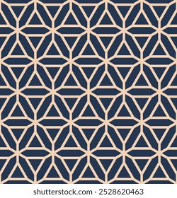 Seamless geometric pattern of triangles and octagons. Background vector illustration.