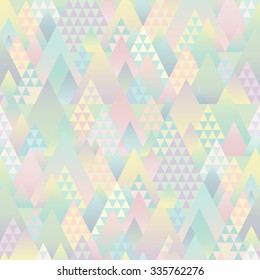 Seamless geometric pattern with triangles in pastel colors 1