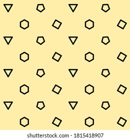 Seamless geometric pattern of triangles, rectangles, pentagons, and hexagons. suitable for background, fashion, clothing design, covers, etc.
