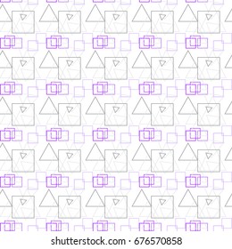 Seamless geometric pattern with triangles and squares.