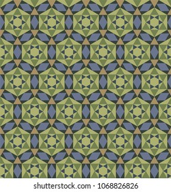 seamless geometric pattern with triangles and stars