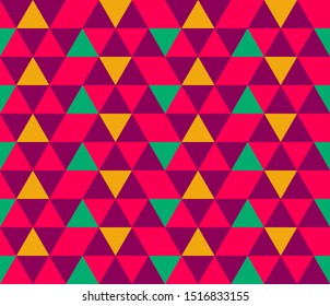 Seamless geometric pattern with triangles. Textile printing, fabric, package, cover, greeting cards.