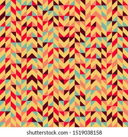 Seamless geometric pattern with triangles. Textile printing, fabric, package, cover, greeting cards.