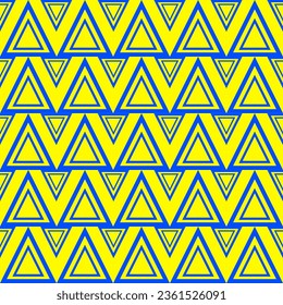 Patrón geométrico sin foco con triángulos. Ilustración vectorial. Los colores azul y amarillo.