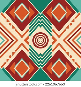 Patrón geométrico sin foco. Sin inconveniente. Tribal. Étnica. Ilustración vectorial. Patrón de tejido.