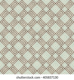 Seamless geometric pattern in turquoise, brown and beige on texture background. Ethnic pattern. Can be used for ceramic tile, wallpaper, linoleum, surface textures, web page background.