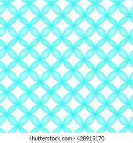 Seamless geometric pattern of turquoise circles. Round Oriental traditional ornament Moroccan seamless pattern, tile design