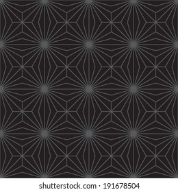 Seamless geometric pattern two color, gray grid on black background