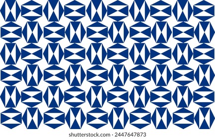 seamless geometric pattern, two tone blue hexagonal triangle bow diamond repeat horizontal pattern, replete image design for fabric printing