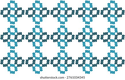 seamless geometric pattern with two tone green blue scurve line flower strip grid pattern repeat and seamless style replete image design for fabric printing or vintage theme wallpaper 80's year style