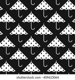 Seamless geometric pattern with umbrellas
