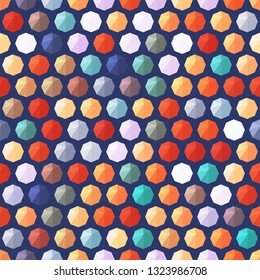 Seamless geometric pattern with umbrellas. Geometric colorful background.