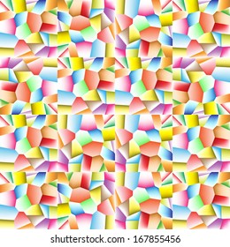Seamless geometric pattern in various shapes and color. Template frame design for card. Can be used for packaging, invitations, holidays decoration, mass print production. 