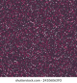 Seamless geometric pattern. Various style rounded squares in multiple colors. Muted purple, deep rose, soft lavender, grayish mauve. Amazing vector illustration.