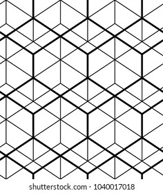 Seamless geometric pattern. Vector abstract classical background in black and white color