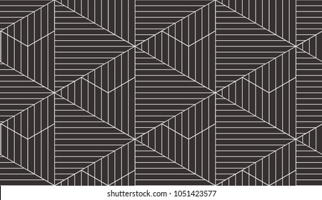 Seamless geometric pattern. Vector abstract repeating classical background in black and white color. Line modern design