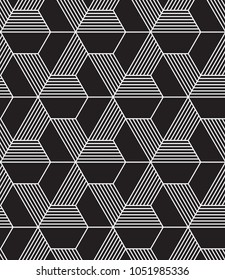 Seamless geometric pattern. Vector abstract repeating classical background in black and white color. Line modern design