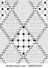 Seamless geometric pattern. Vector abstract classical background in black and white color