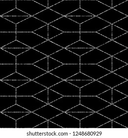 Seamless geometric pattern. Vector abstract classical background in black and white color