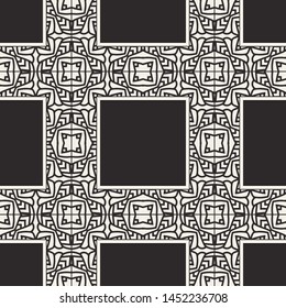 Seamless geometric pattern. Vector abstract classical modern art deco background in black and white color
