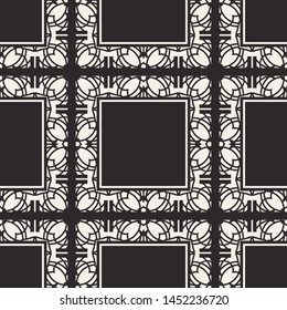 Seamless geometric pattern. Vector abstract classical modern art deco background in black and white color