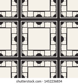 Seamless geometric pattern. Vector abstract classical modern art deco background in black and white color
