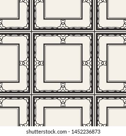 Seamless geometric pattern. Vector abstract classical modern art deco background in black and white color