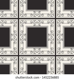 Seamless geometric pattern. Vector abstract classical modern art deco background in black and white color