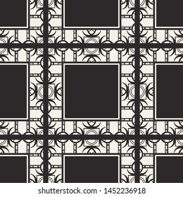 Seamless geometric pattern. Vector abstract classical modern art deco background in black and white color