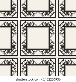 Seamless geometric pattern. Vector abstract classical modern art deco background in black and white color