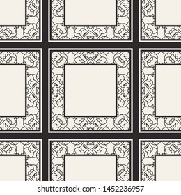 Seamless geometric pattern. Vector abstract classical modern art deco background in black and white color
