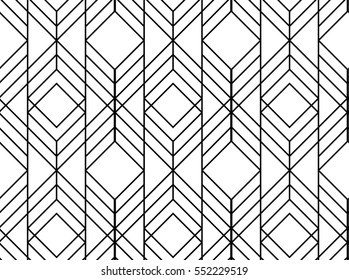 Seamless geometric pattern. Vector abstract classical background in black and white color