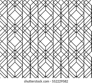 Seamless geometric pattern. Vector abstract classical background in black and white color