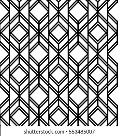 Seamless geometric pattern. Vector abstract classical background in black and white color