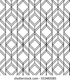 Seamless geometric pattern. Vector abstract classical background in black and white color