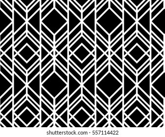Seamless geometric pattern. Vector abstract classical background in black and white color