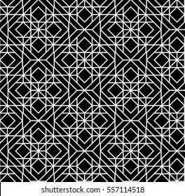 Seamless geometric pattern. Vector abstract classical background in black and white color