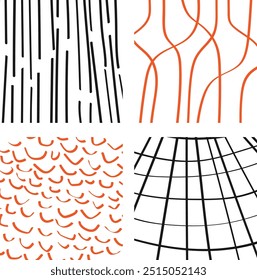 Seamless geometric pattern vector background with retro abstract line design